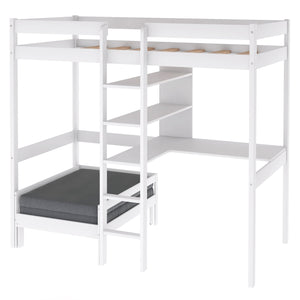 Homeroots White Twin Contemporary Manufactured Wood And Solid Wood Bunk Bed  Manufactured Wood And Solid Wood 403976