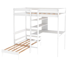 Homeroots White Twin Contemporary Manufactured Wood And Solid Wood Bunk Bed  Manufactured Wood And Solid Wood 403976