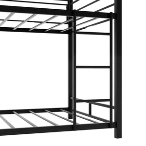 Homeroots Black Twin Over Twin Over Twin Traditional Bunk Bed  Steel 403993
