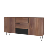 Manhattan Comfort Beekman Mid-Century Modern Sideboard Brown and Black 403AMC240