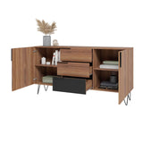 Manhattan Comfort Beekman Mid-Century Modern Sideboard Brown and Black 403AMC240