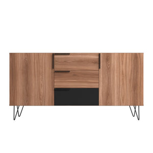 Manhattan Comfort Beekman Mid-Century Modern Sideboard Brown and Black 403AMC240