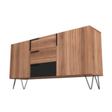 Manhattan Comfort Beekman Mid-Century Modern Sideboard Brown and Black 403AMC240