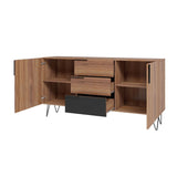 Manhattan Comfort Beekman Mid-Century Modern Sideboard Brown and Black 403AMC240