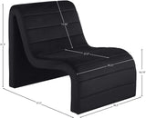 Ivy Black Velvet Accent Chair 403Black Meridian Furniture