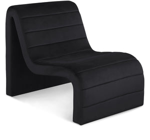 Ivy Black Velvet Accent Chair 403Black Meridian Furniture