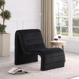 Ivy Black Velvet Accent Chair 403Black Meridian Furniture