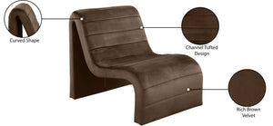 Ivy Brown Velvet Accent Chair 403Brown Meridian Furniture