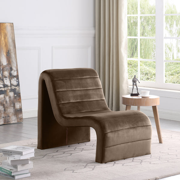 Ivy Brown Velvet Accent Chair 403Brown Meridian Furniture