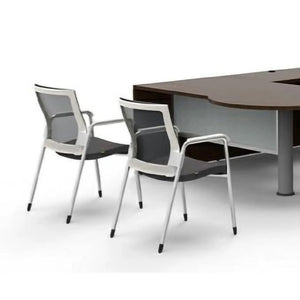 Oroblanco Visitor Chair Set of 2 - Modern Office Seating with Stylish Fabric and Mesh Design