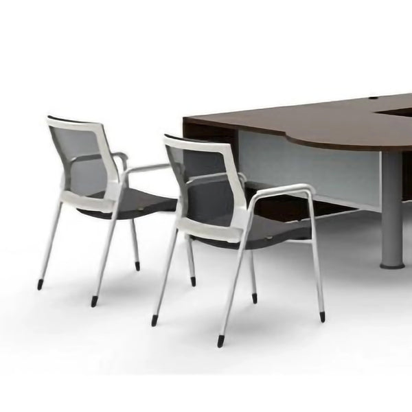 Oroblanco Visitor Chair Set of 2 - Modern Office Seating with Stylish Fabric and Mesh Design