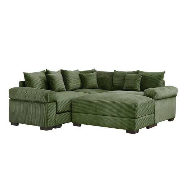 English Elm Oversized Modular Sectional Couch - Ultra-Comfortable Corduroy, Deep Seats & Flexible Design For Living Spaces W714S01339-GIGA