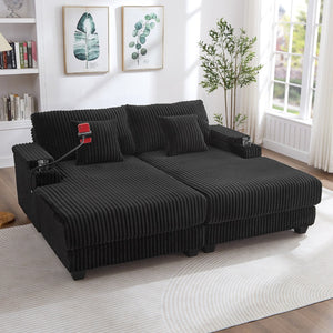 English Elm Swivel Barrel Accent Chair Chenille Tufted Round Club Seat for Living Room Lounge Black N719S002270B