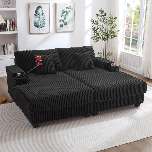 English Elm Swivel Barrel Accent Chair Chenille Tufted Round Club Seat for Living Room Lounge Black N719S002270B