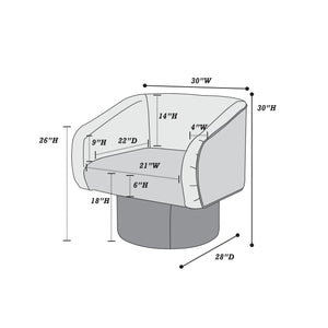English Elm Classic Swivel Accent Chair with Linen-Like Upholstery, Modern Curved Design, Cozy Cushioning for Living Room Gray 31 L x 29 W x 20 H B011P281854
