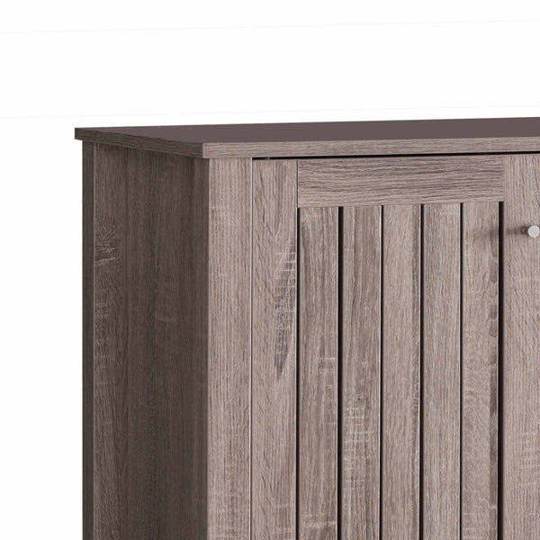 English Elm Shoe Storage Cabinet with Vented Slatted Doors Four Shelves Holds 20 Pairs B056P416992