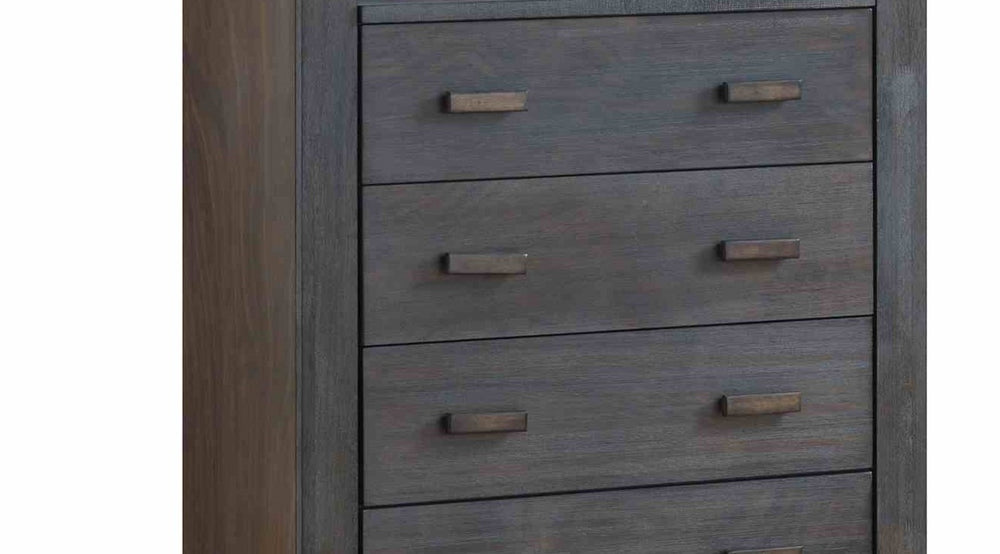English Elm Transitional Hardwood Bedroom Chest Slat Front Mortise Tenon Joinery Charcoal Brown B2741P416522