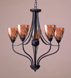 Classico 26'' Wide 5-Light Chandelier - Dark Rust with Espresso Glass 404-5ES Elk Lighting