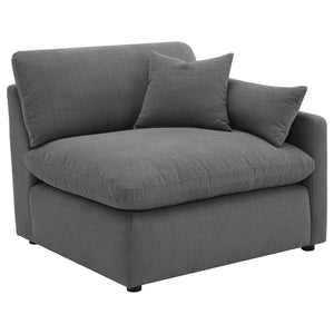 English Elm Charcoal Six Piece Modular Sectional with Feather Blend Cushions for Spacious Living Rooms B062S01831