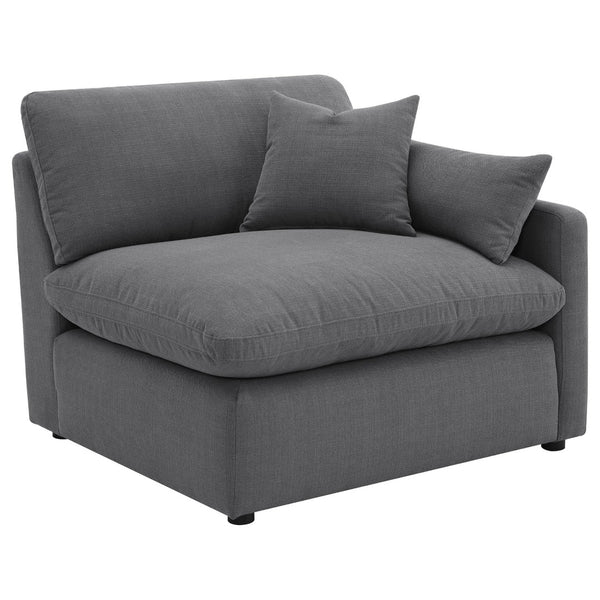 English Elm Charcoal Six Piece Modular Sectional with Feather Blend Cushions for Spacious Living Rooms B062S01831