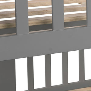 Homeroots Modern Gray Full Over Full Bunk Bed With Two Drawers  Manufactured Wood And Solid Wood 404040