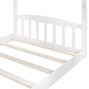 Homeroots White Twin Over Twin Playhouse Styled Bunk Bed  Manufactured Wood And Solid Wood 404047