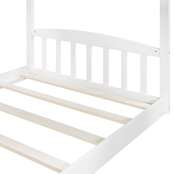 Homeroots White Twin Over Twin Playhouse Styled Bunk Bed  Manufactured Wood And Solid Wood 404047