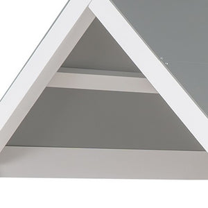 Homeroots White And Dark Gray Twin Over Twin Doll House Bunk Bed  Manufactured Wood And Solid Wood 404052