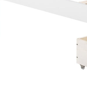 Homeroots White L Shaped Triple Bunk Bed With Drawers  Manufactured Wood And Solid Wood 404057