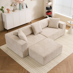 English Elm Modular L-Shaped Lounge Chair & Cloud Sofa – No Installation, Deep Seat Comfort For Living Rooms & Bedrooms W2012S00010