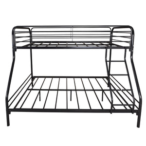 Homeroots Black Heavy Duty Twin Over Full Metal Bunk Bed  Iron 404063