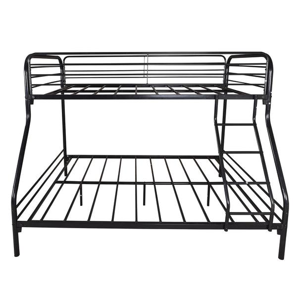 Homeroots Black Heavy Duty Twin Over Full Metal Bunk Bed  Iron 404063