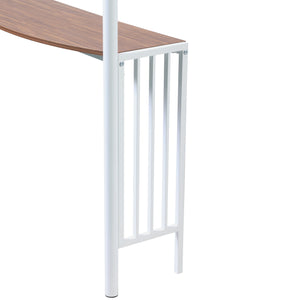 Homeroots White Metal Twin Size Loft Bed With Desk  Steel 404073