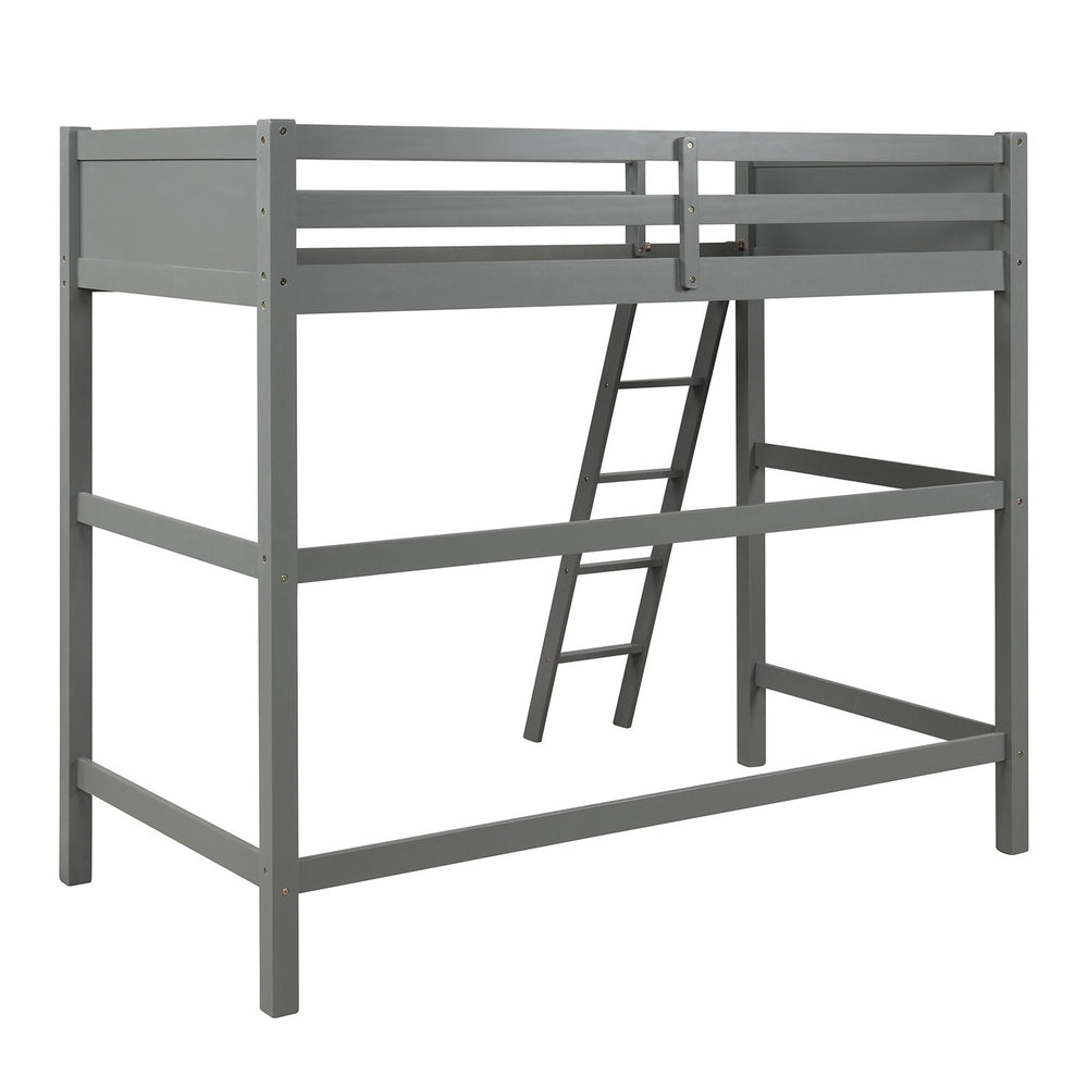 Homeroots Gray Twin Size High Loft Bed  Manufactured Wood + Solid Wood 404077