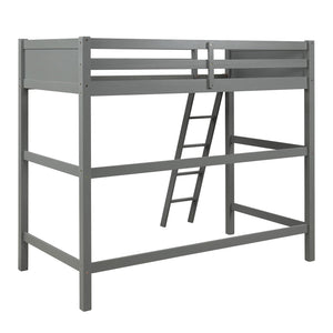 Homeroots Gray Twin Size High Loft Bed  Manufactured Wood + Solid Wood 404077