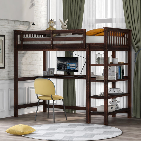 Homeroots Espresso Twin Traditional Manufactured Wood And Solid Wood Bunk Bed  Manufactured Wood And Solid Wood 404086