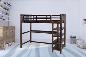 Homeroots Espresso Twin Traditional Manufactured Wood And Solid Wood Bunk Bed  Manufactured Wood And Solid Wood 404086