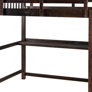 Homeroots Espresso Twin Traditional Manufactured Wood And Solid Wood Bunk Bed  Manufactured Wood And Solid Wood 404086