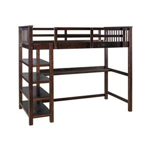 Homeroots Espresso Twin Traditional Manufactured Wood And Solid Wood Bunk Bed  Manufactured Wood And Solid Wood 404086