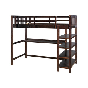 Homeroots Espresso Twin Traditional Manufactured Wood And Solid Wood Bunk Bed  Manufactured Wood And Solid Wood 404086