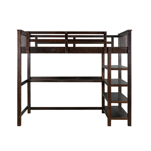 Homeroots Espresso Twin Traditional Manufactured Wood And Solid Wood Bunk Bed  Manufactured Wood And Solid Wood 404086