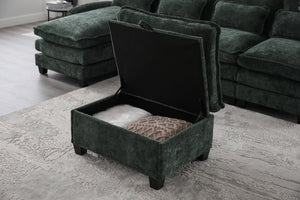 English Elm United We Win 106" U-Shape Sectional Sofa - Cozy Chenille Couch With Storage Ottoman & Usb Ports W1568S00228-GIGA