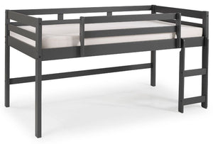 Homeroots Twin Loft Bed Gray Finish  Manufactured Wood And Solid Wood 404114