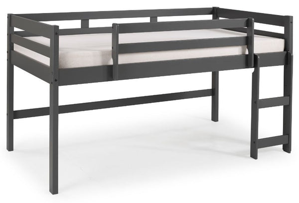 Homeroots Twin Loft Bed Gray Finish  Manufactured Wood And Solid Wood 404114