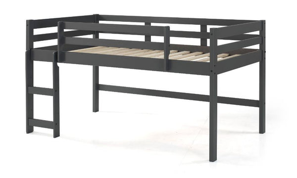 Homeroots Twin Loft Bed Gray Finish  Manufactured Wood And Solid Wood 404114