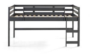 Homeroots Twin Loft Bed Gray Finish  Manufactured Wood And Solid Wood 404114