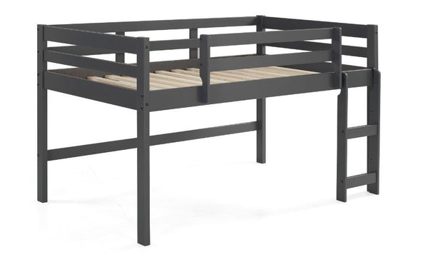 Homeroots Twin Loft Bed Gray Finish  Manufactured Wood And Solid Wood 404114
