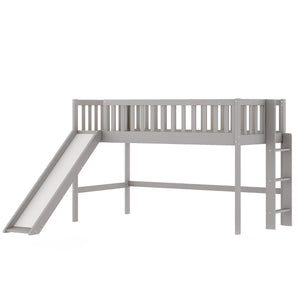 Homeroots Gray Twin Traditional Manufactured Wood And Solid Wood Bunk Bed  Manufactured Wood And Solid Wood 404122