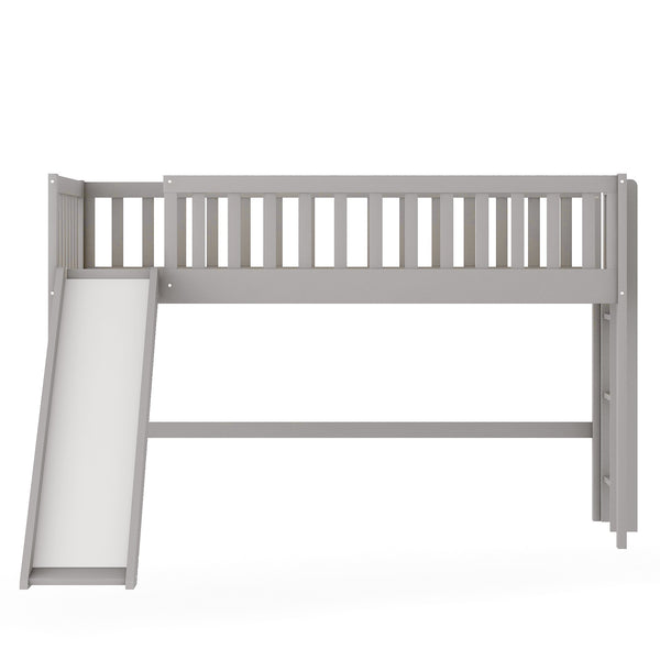 Homeroots Gray Twin Traditional Manufactured Wood And Solid Wood Bunk Bed  Manufactured Wood And Solid Wood 404122