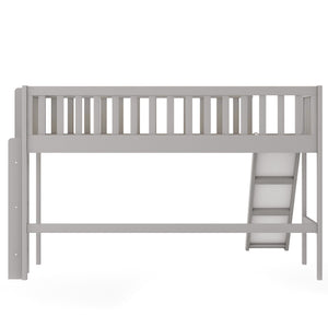 Homeroots Gray Twin Traditional Manufactured Wood And Solid Wood Bunk Bed  Manufactured Wood And Solid Wood 404122